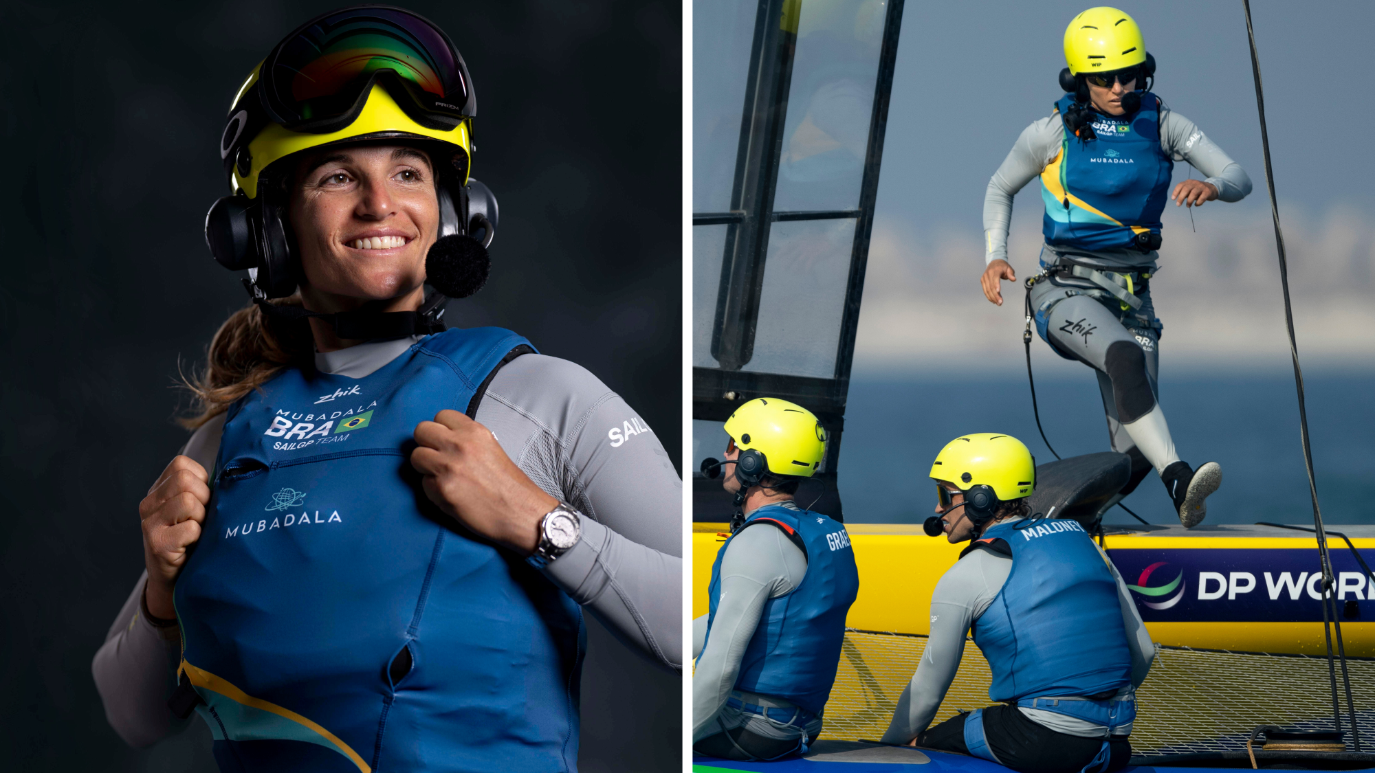 Split image of Martine Grael, a born skipper 